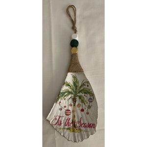 ‘Tis the Season Palm Tree Seashell Ornament